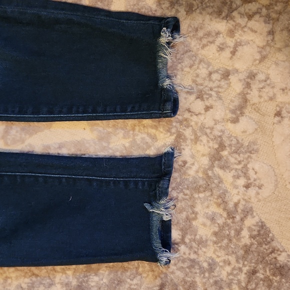 Just Black Denim Jeans Sz 30 Dark Wash Made In USA Distressed Hem - Picture 2 of 7